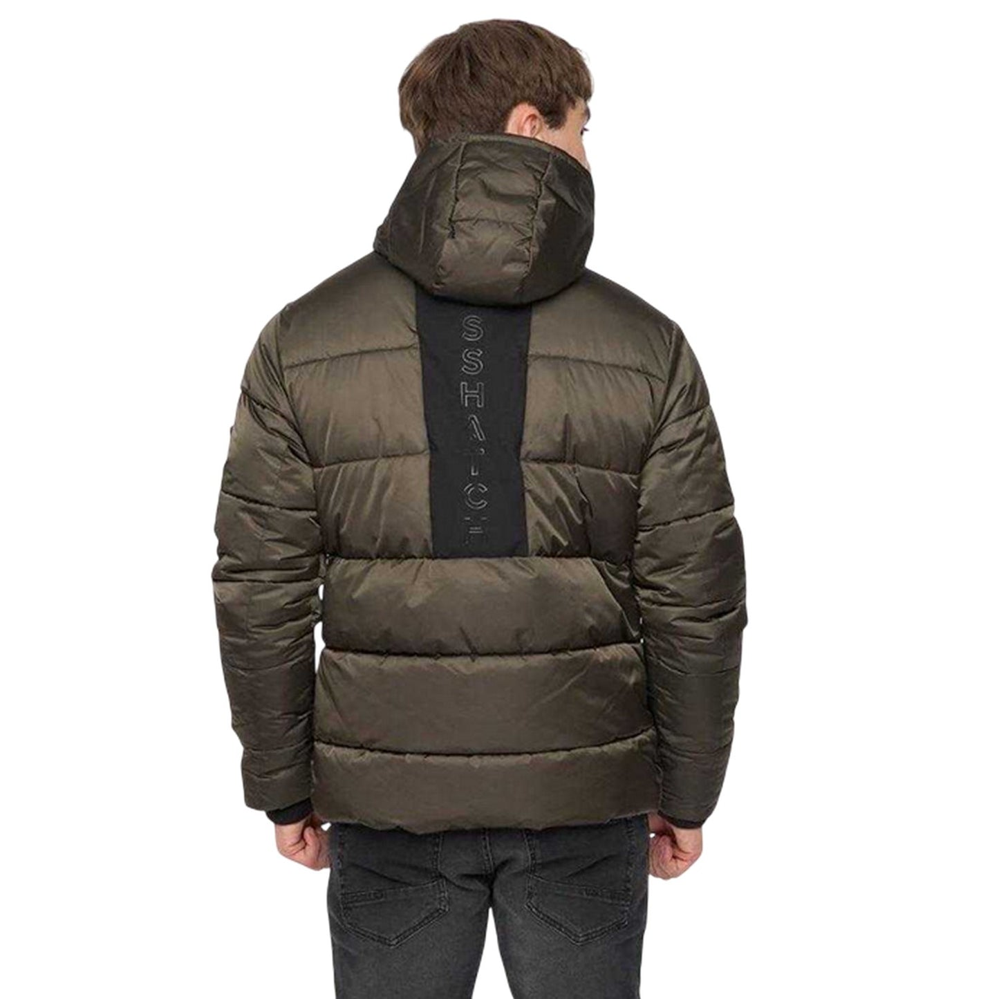 Green - Back - Crosshatch Mens Jacket