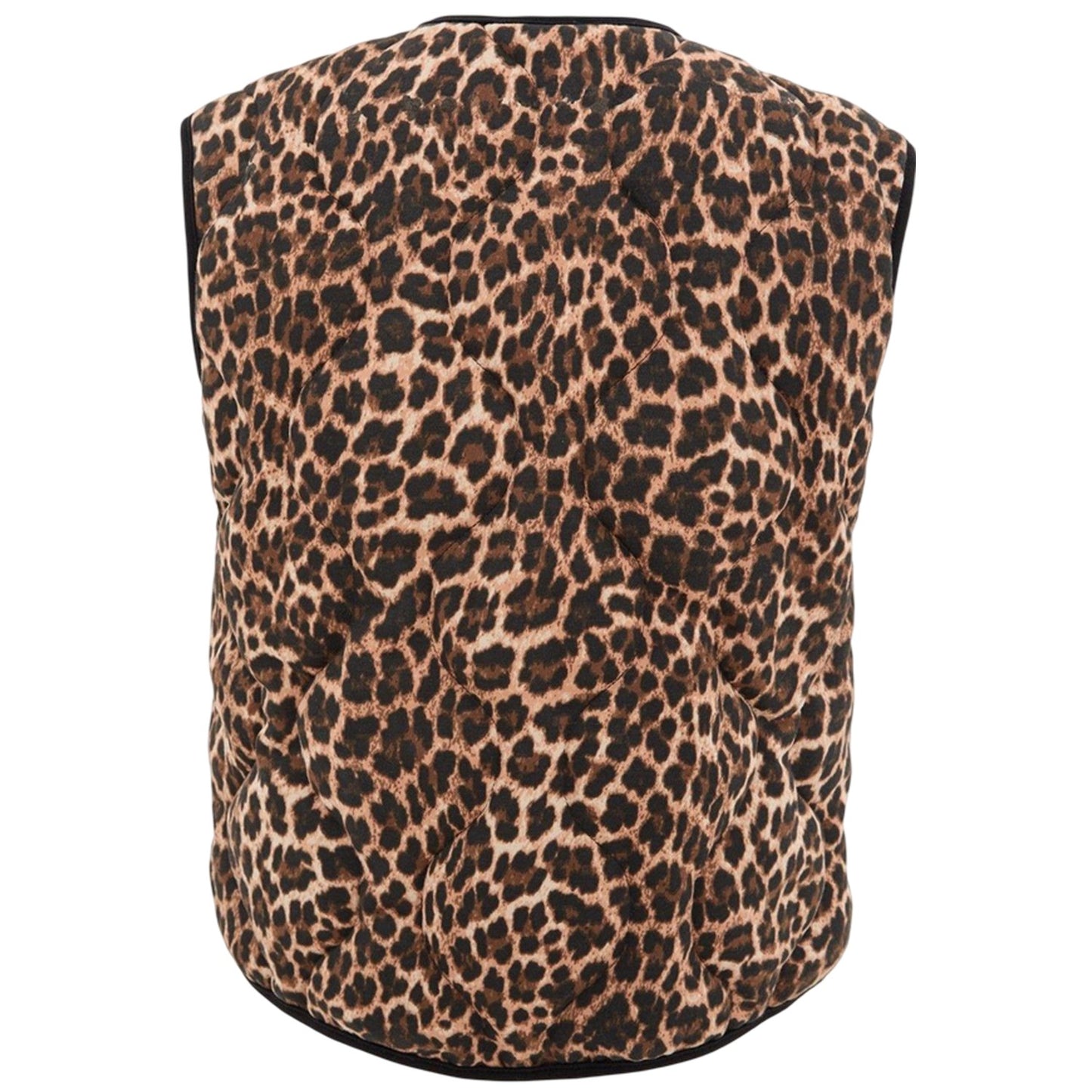 Brown - Back - I Saw It First Womens-Ladies Leopard Print Lace Up Gilet
