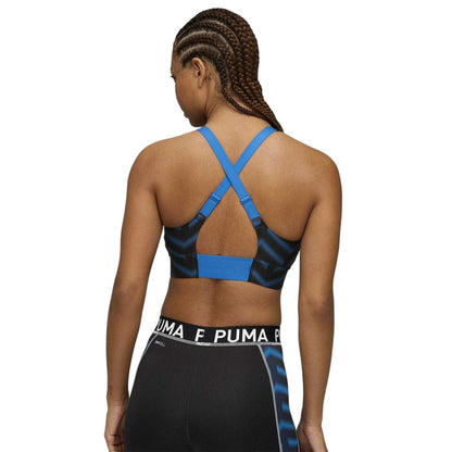 Black-Blue - Lifestyle - Puma Womens-Ladies Individualblaze Eversculpt Sports Bra