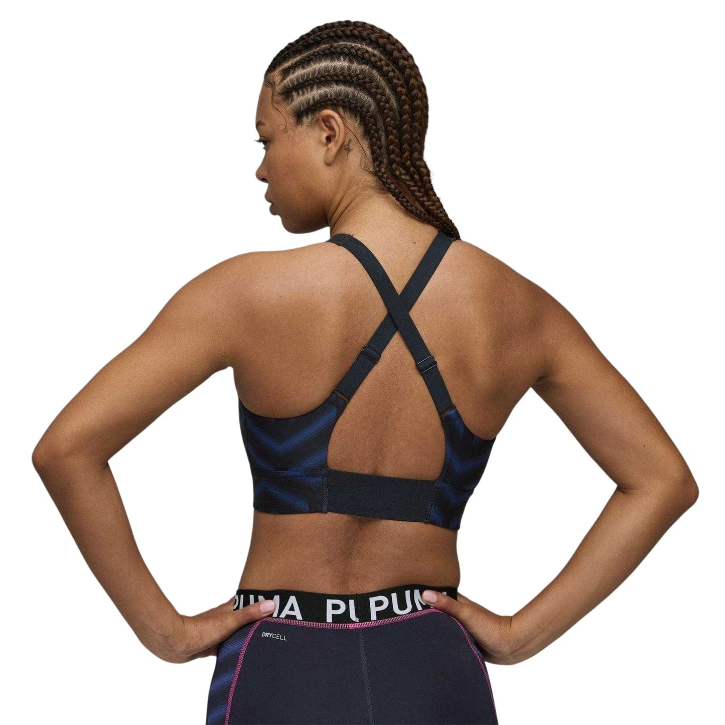 Navy-Orange - Lifestyle - Puma Womens-Ladies Individualblaze Eversculpt Sports Bra