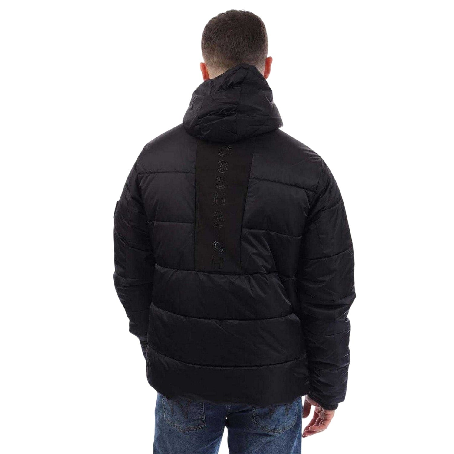 Blue - Back - Crosshatch Mens Polyester Padded Jacket
