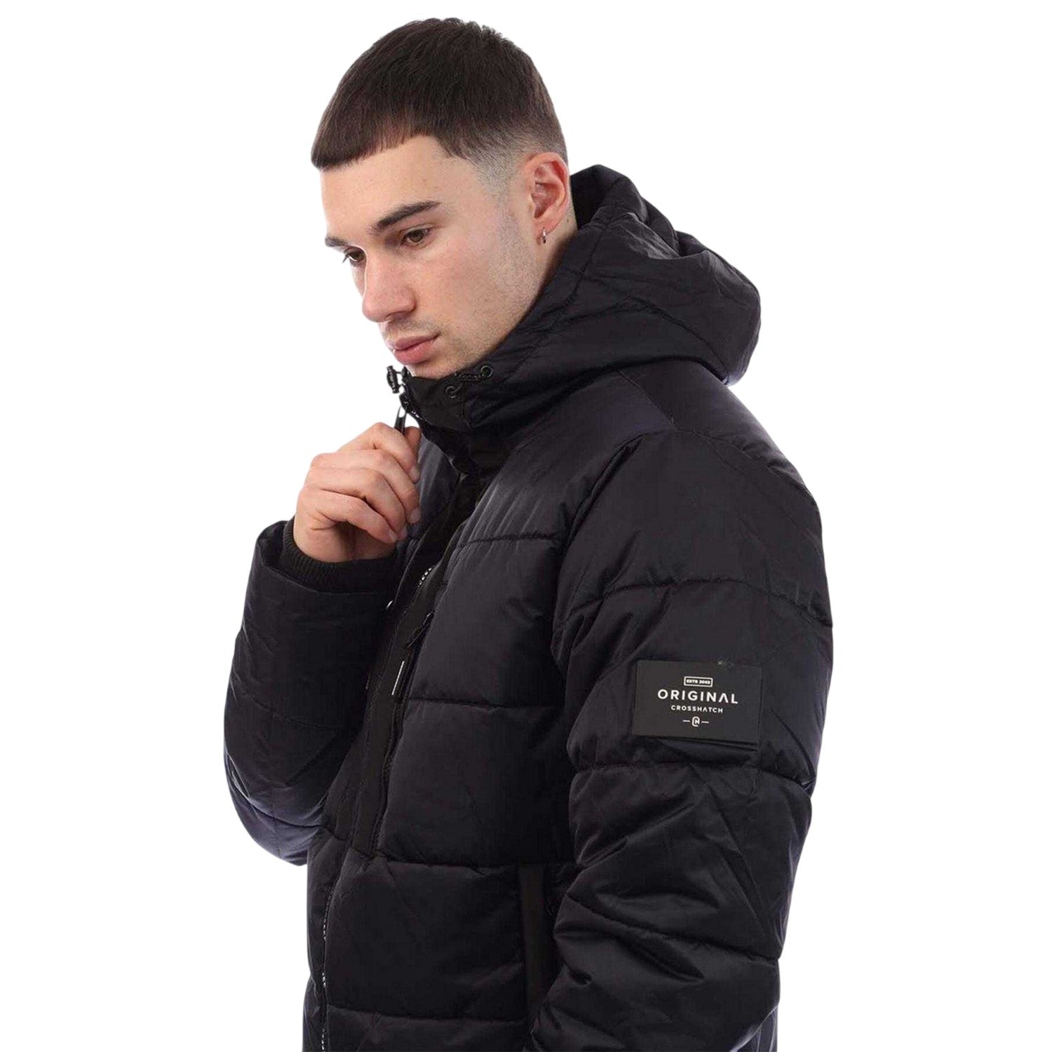 Blue - Lifestyle - Crosshatch Mens Polyester Padded Jacket
