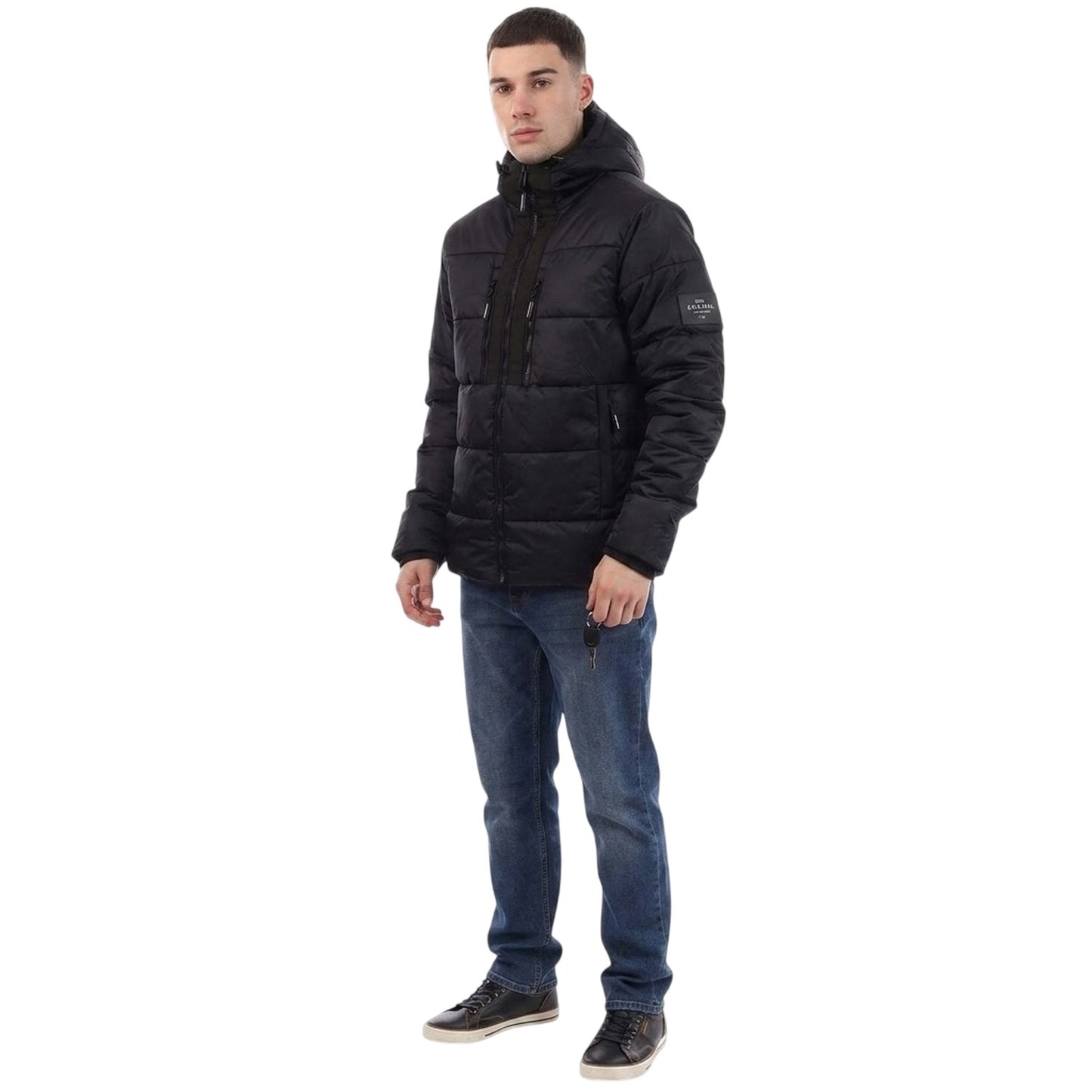 Blue - Pack Shot - Crosshatch Mens Polyester Padded Jacket