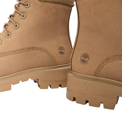Taupe Grey - Side - Timberland Womens-Ladies Leather Lace Up Ankle Boots