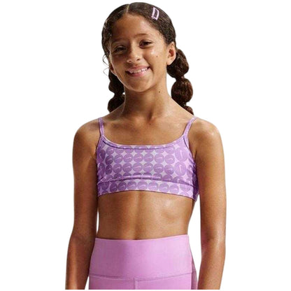 Fuchsia - Front - Nike Girls Logo Printed Scoop Neck Bralette