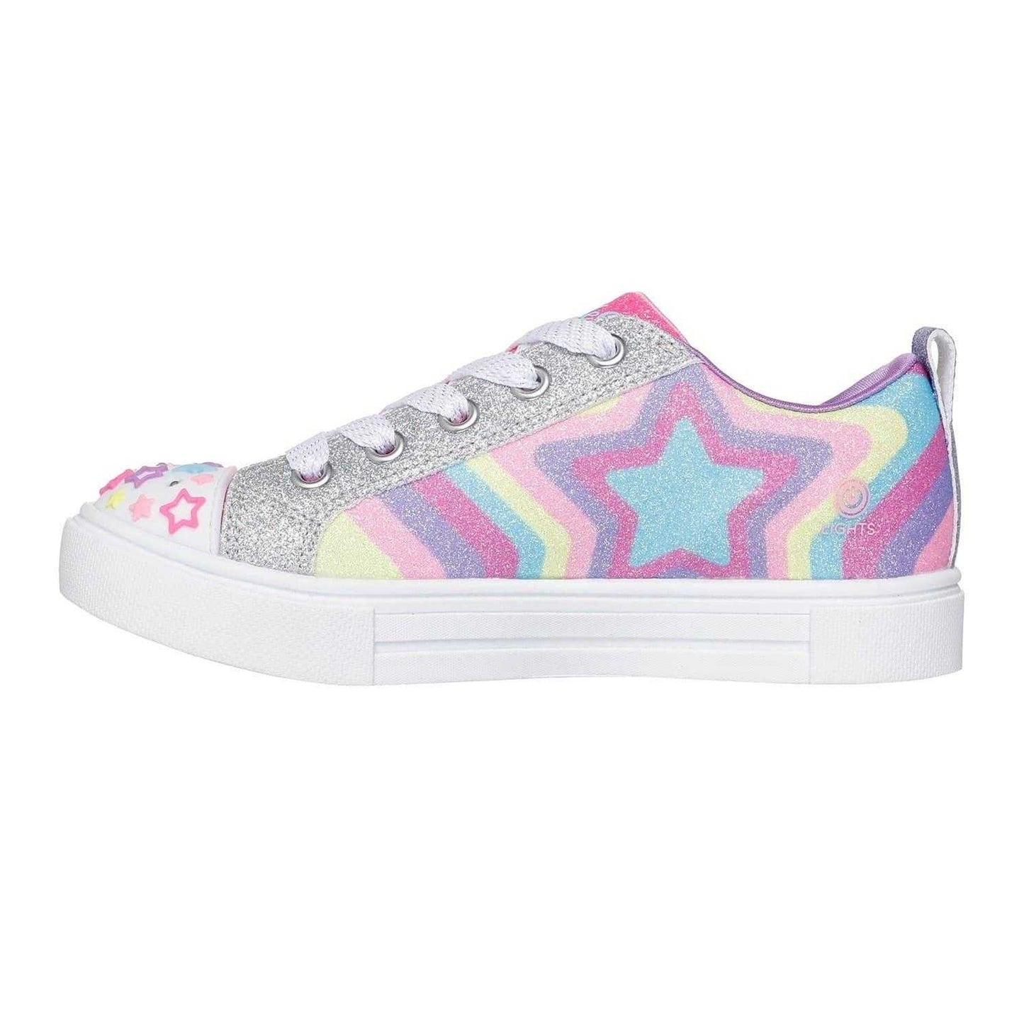 Multicoloured - Back - Skechers Childrens-Kids Twinkle Sparks Graphic Print Low Flat Trainers