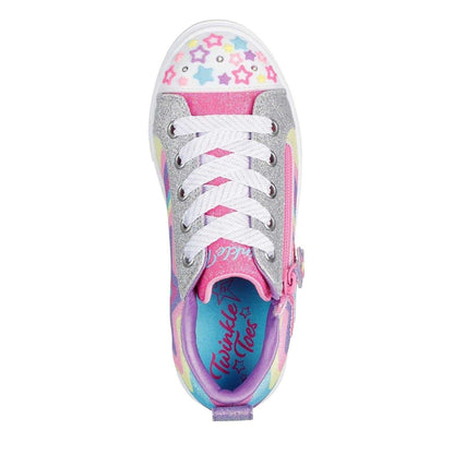 Multicoloured - Side - Skechers Childrens-Kids Twinkle Sparks Graphic Print Low Flat Trainers