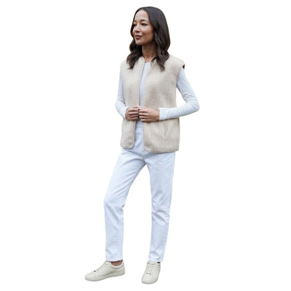 Ecru - Lifestyle - Threadbare Womens-Ladies Niya Borg Lightweight Gilet