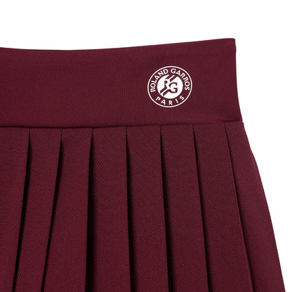 Purple - Side - Lacoste Womens-Ladies Roland Garros Edition Sports Pleated Tennis Shorts