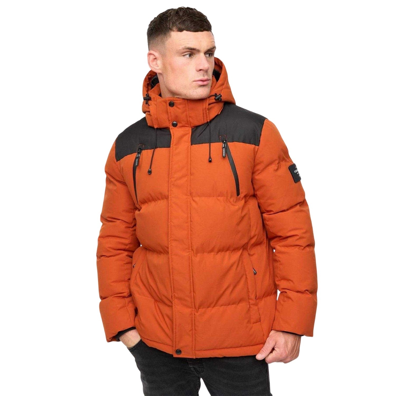 Orange - Lifestyle - Crosshatch Mens Hooded Jacket