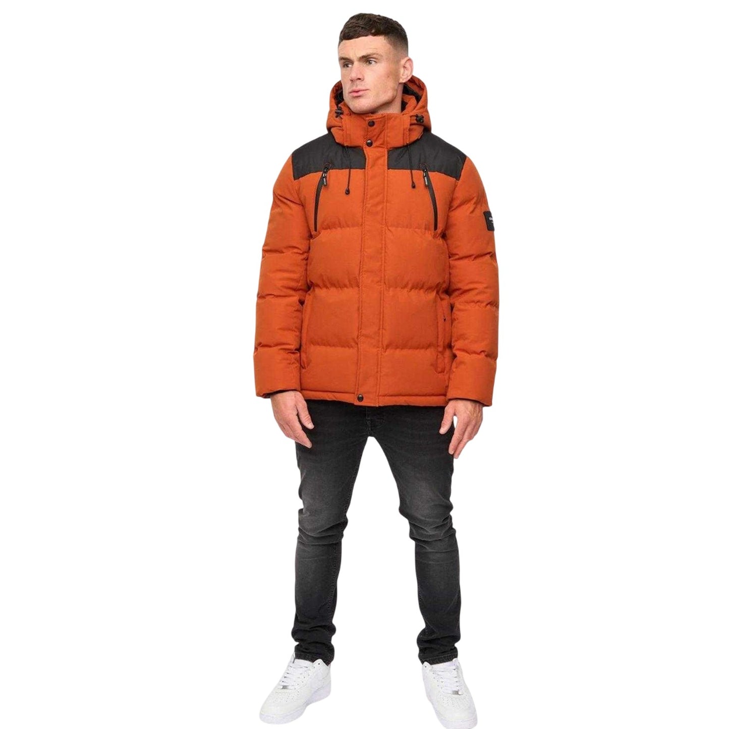Orange - Pack Shot - Crosshatch Mens Hooded Jacket
