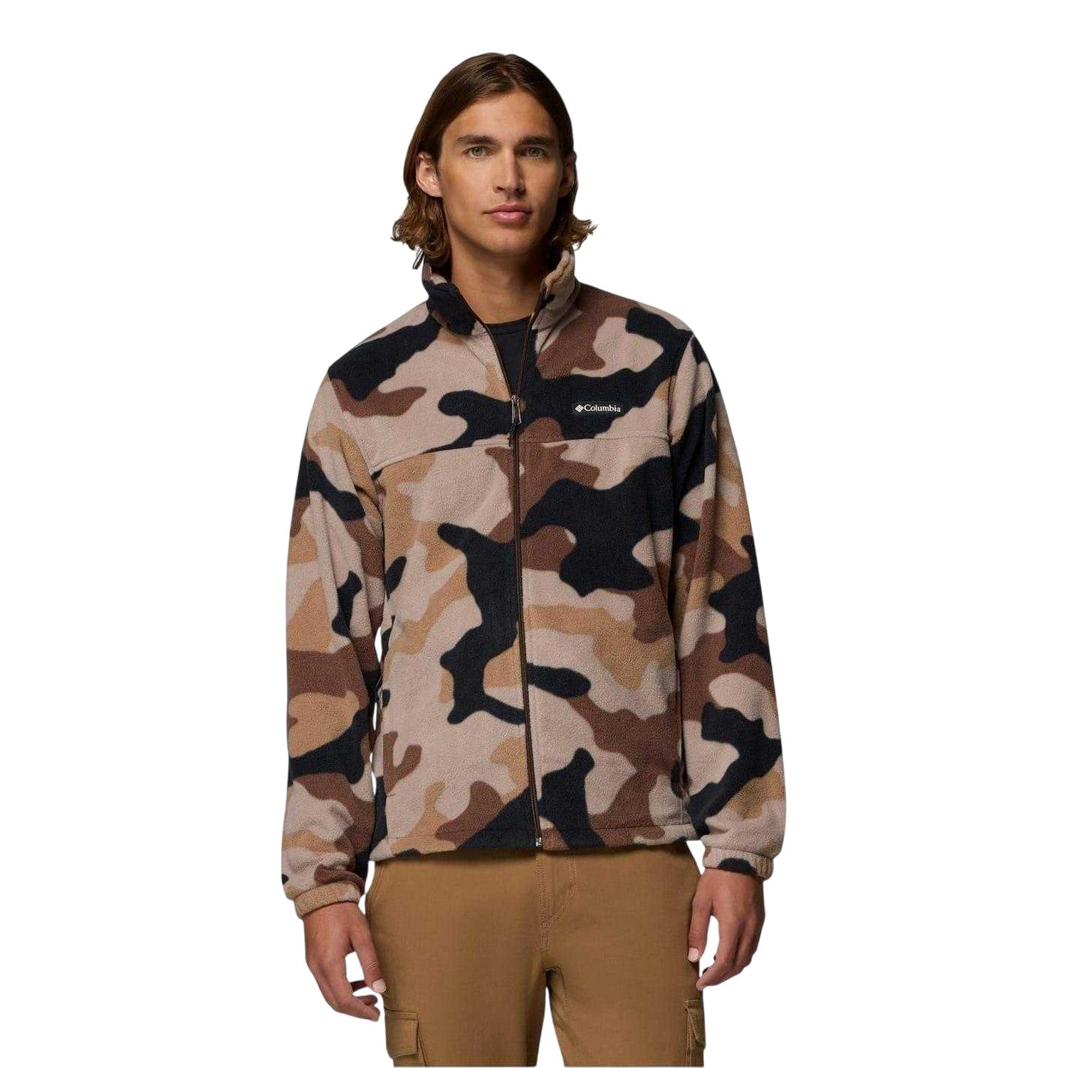 Brown Camo - Front - Columbia Mens Mountain Fleece Jacket
