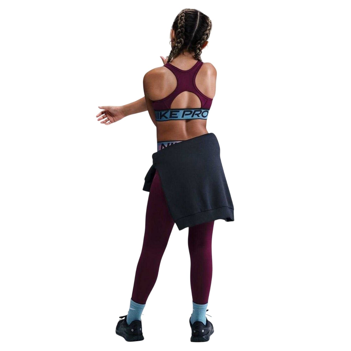 Bordeaux - Back - Nike Girls Pro Swoosh Snug Fit Sports Bra