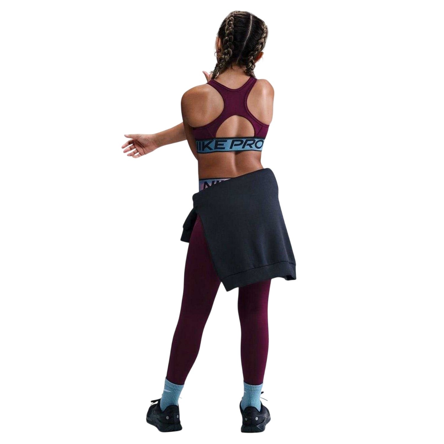 Bordeaux - Back - Nike Girls Pro Swoosh Snug Fit Sports Bra