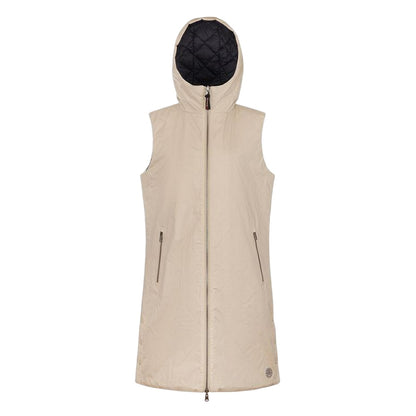 Brown Rice - Front - Museum Womens-Ladies Hooded Reversible Gilet
