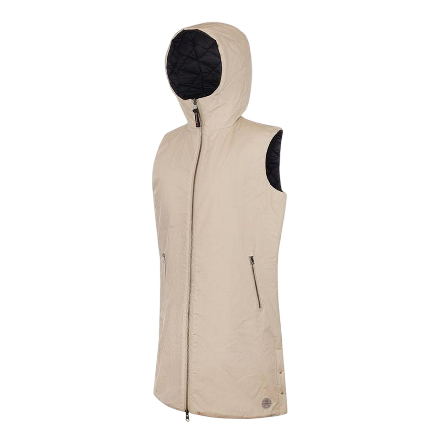 Brown Rice - Side - Museum Womens-Ladies Hooded Reversible Gilet