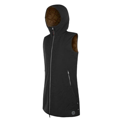 Black - Side - Museum Womens-Ladies Hooded Reversible Gilet