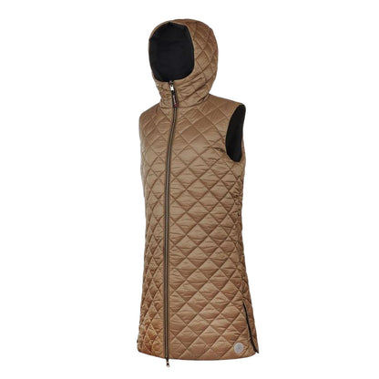 Black - Pack Shot - Museum Womens-Ladies Hooded Reversible Gilet