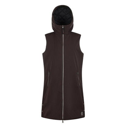 Brown - Front - Museum Womens-Ladies Hooded Reversible Gilet