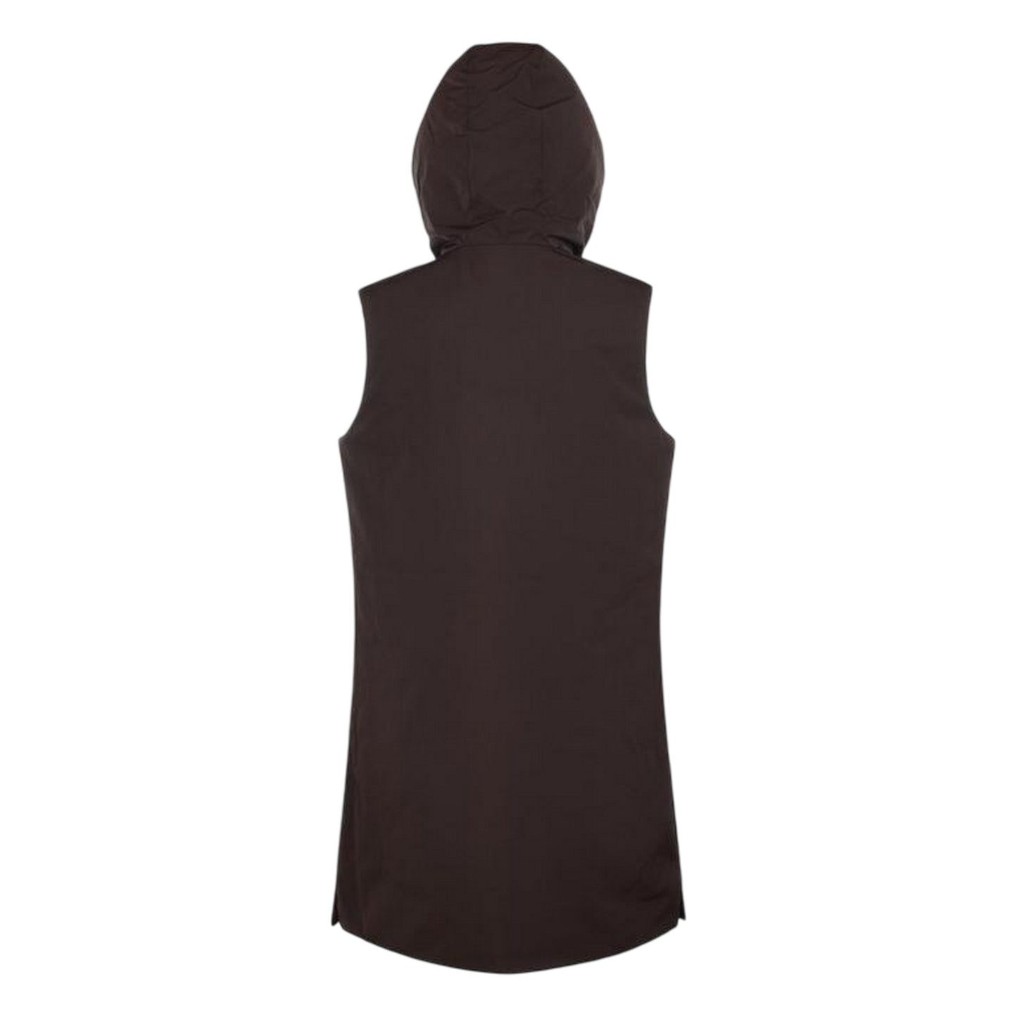 Brown - Back - Museum Womens-Ladies Hooded Reversible Gilet