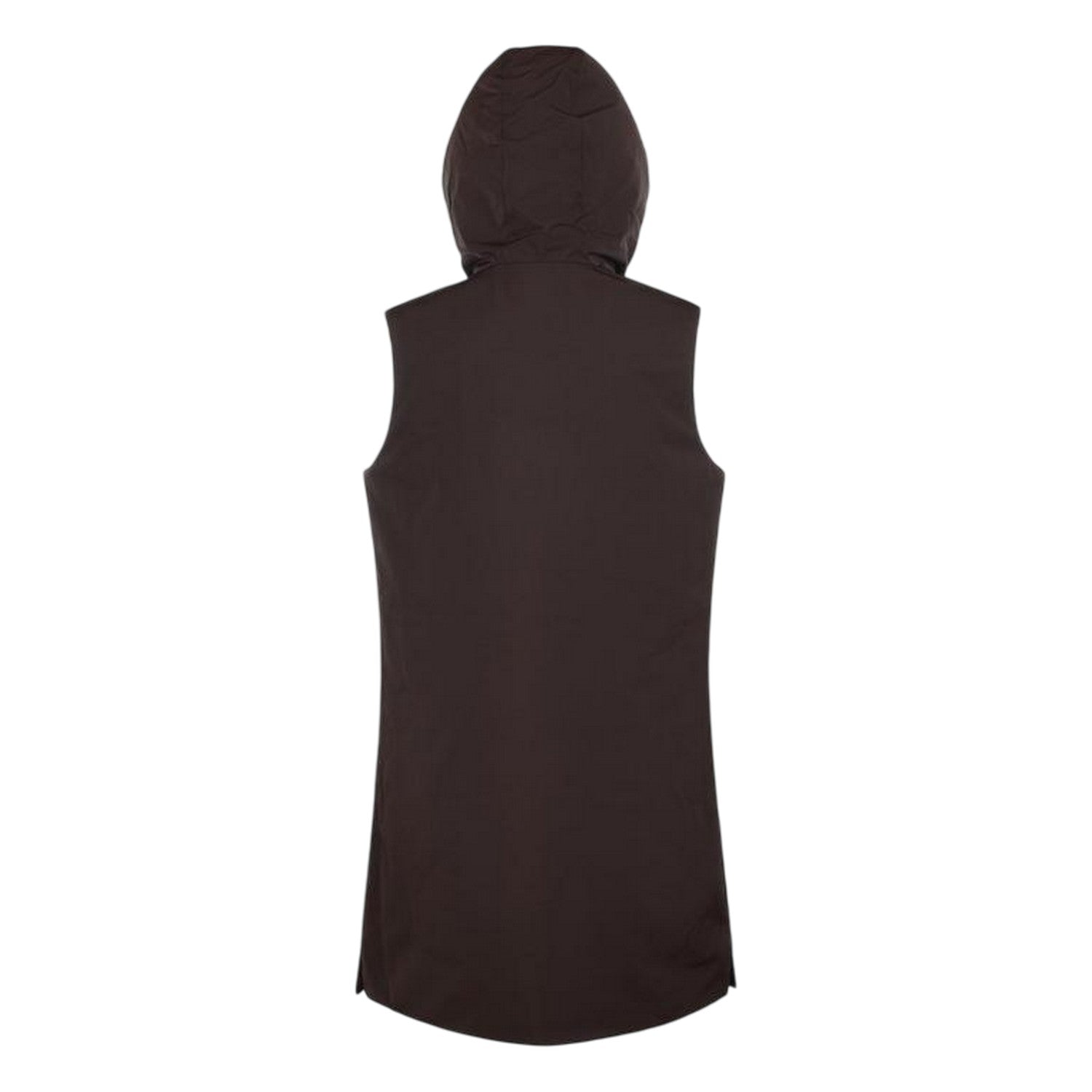 Brown - Back - Museum Womens-Ladies Hooded Reversible Gilet