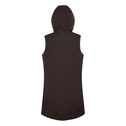 Brown - Back - Museum Womens-Ladies Hooded Reversible Gilet