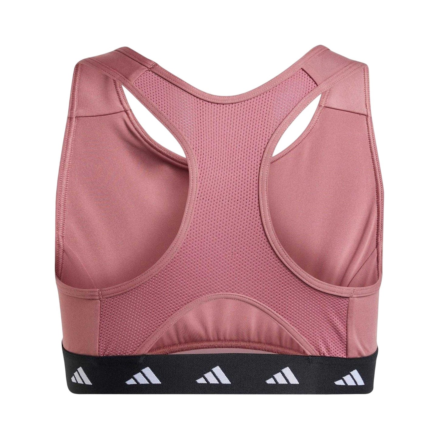 Pink-Black-White - Back - Adidas Girls PrimeLift Low Impact Sports Bra