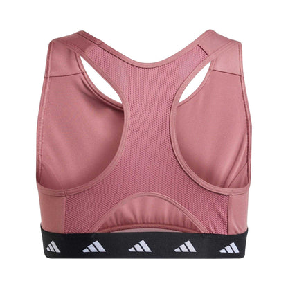 Pink-Black-White - Back - Adidas Girls PrimeLift Low Impact Sports Bra