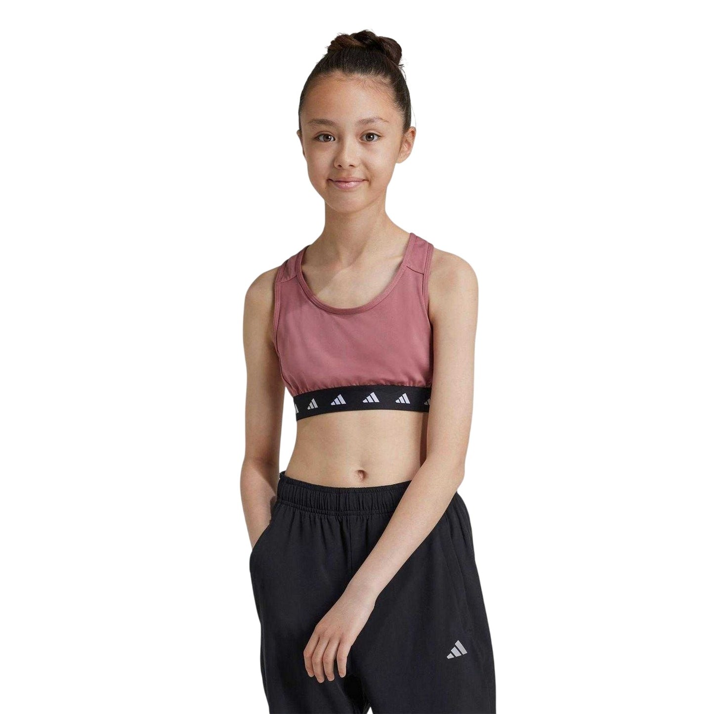 Pink-Black-White - Lifestyle - Adidas Girls PrimeLift Low Impact Sports Bra