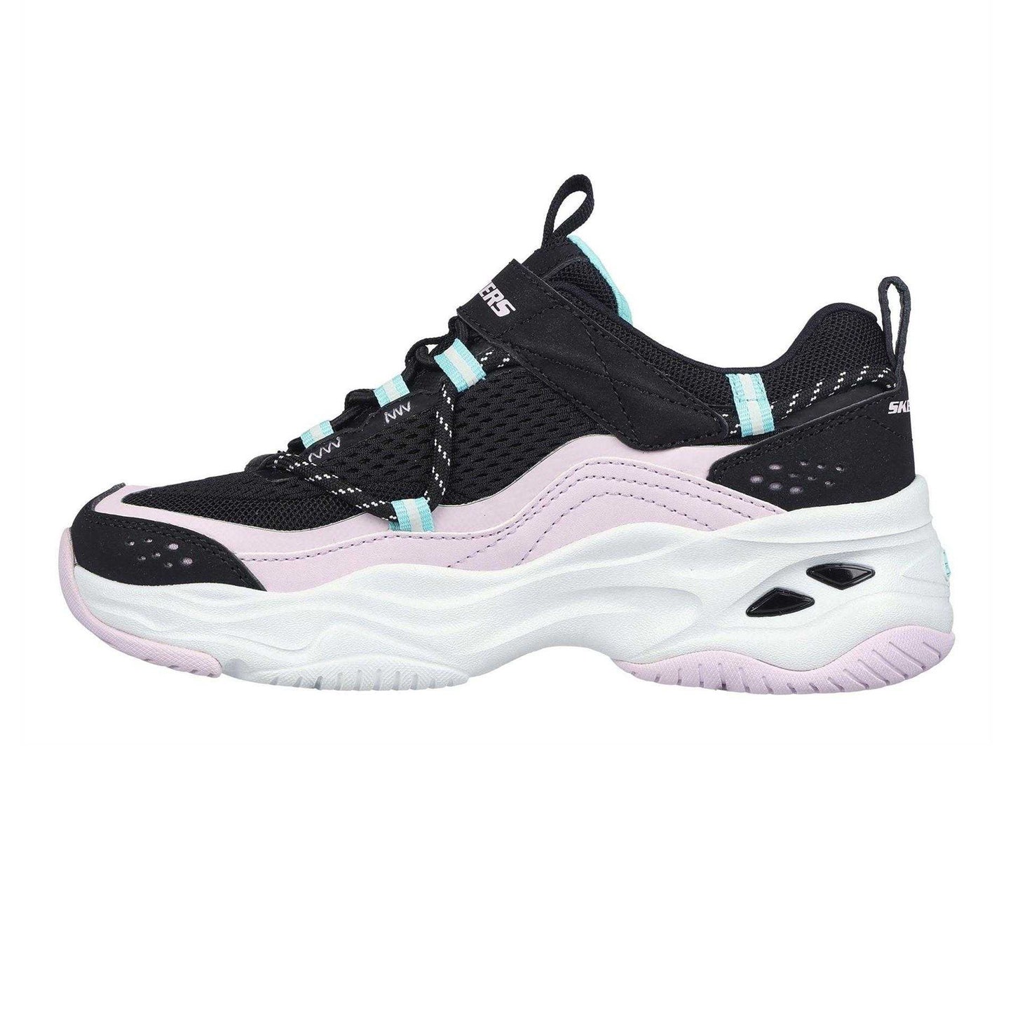 Black-Lavender - Back - Skechers Childrens-Kids D´Lites 4.0 Trainers