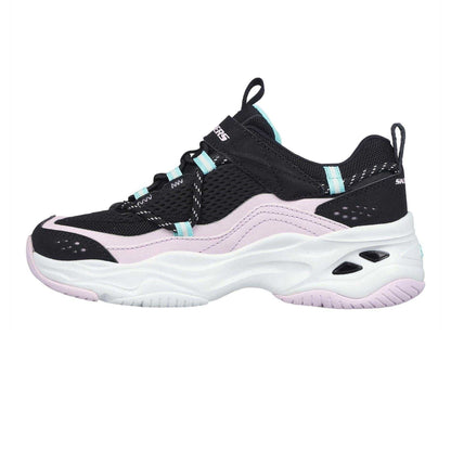 Black-Lavender - Back - Skechers Childrens-Kids D´Lites 4.0 Trainers