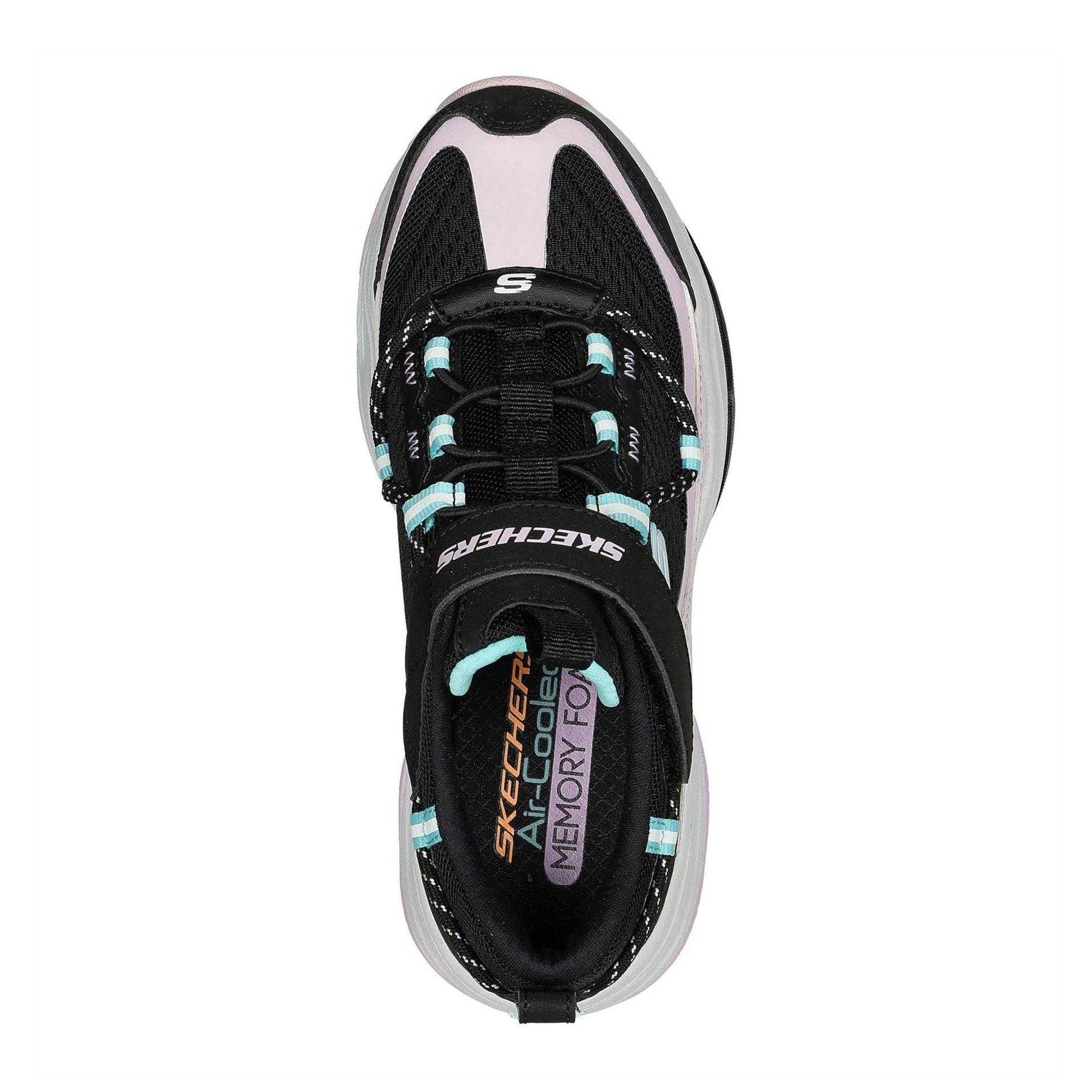 Black-Lavender - Side - Skechers Childrens-Kids D´Lites 4.0 Trainers