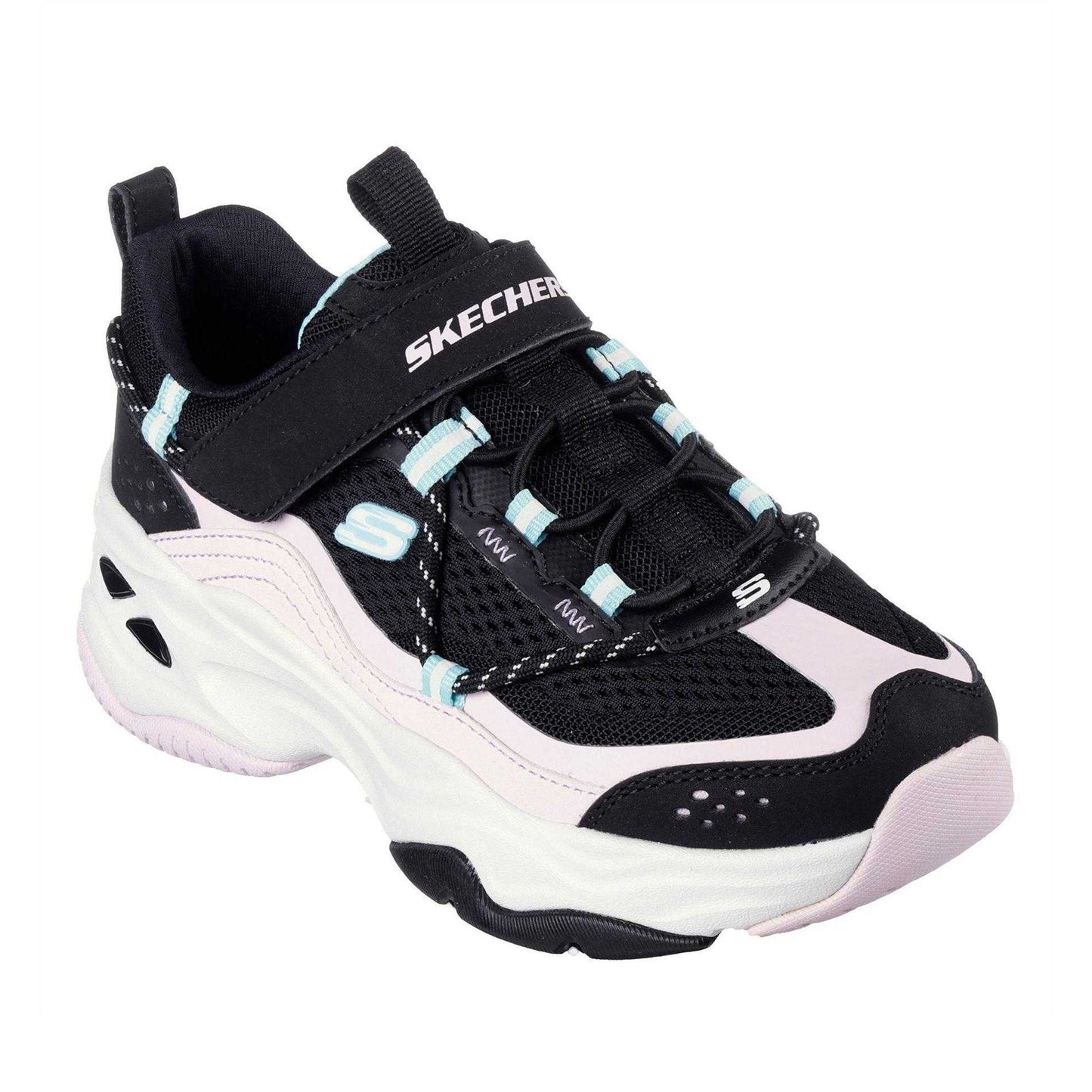 Black-Lavender - Pack Shot - Skechers Childrens-Kids D´Lites 4.0 Trainers