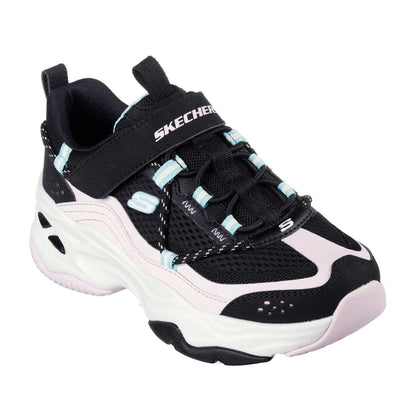 Black-Lavender - Pack Shot - Skechers Childrens-Kids D´Lites 4.0 Trainers