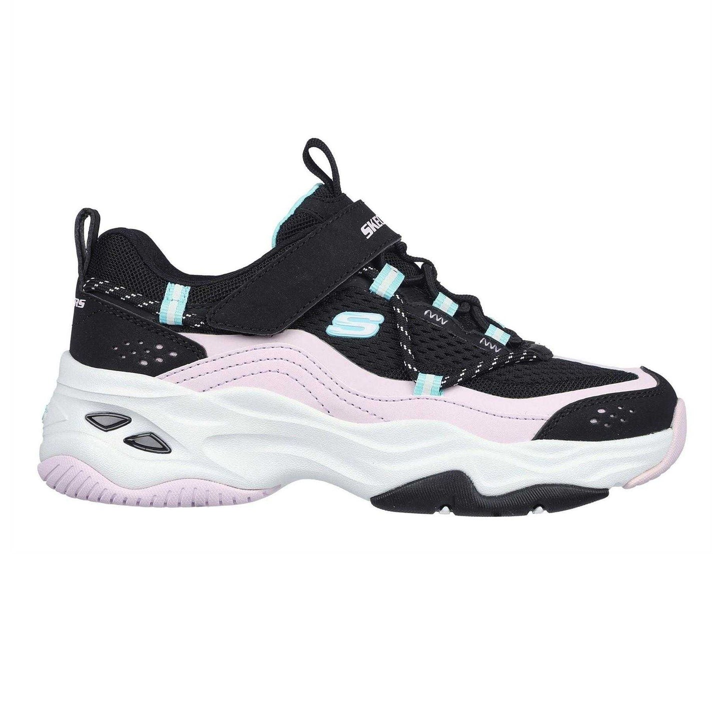Black-Lavender - Front - Skechers Childrens-Kids D´Lites 4.0 Trainers