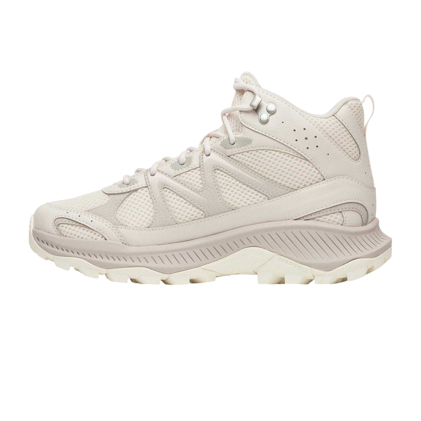 Eggshell - Side - Merrell Womens-Ladies Leather Waterproof Hiking Boots