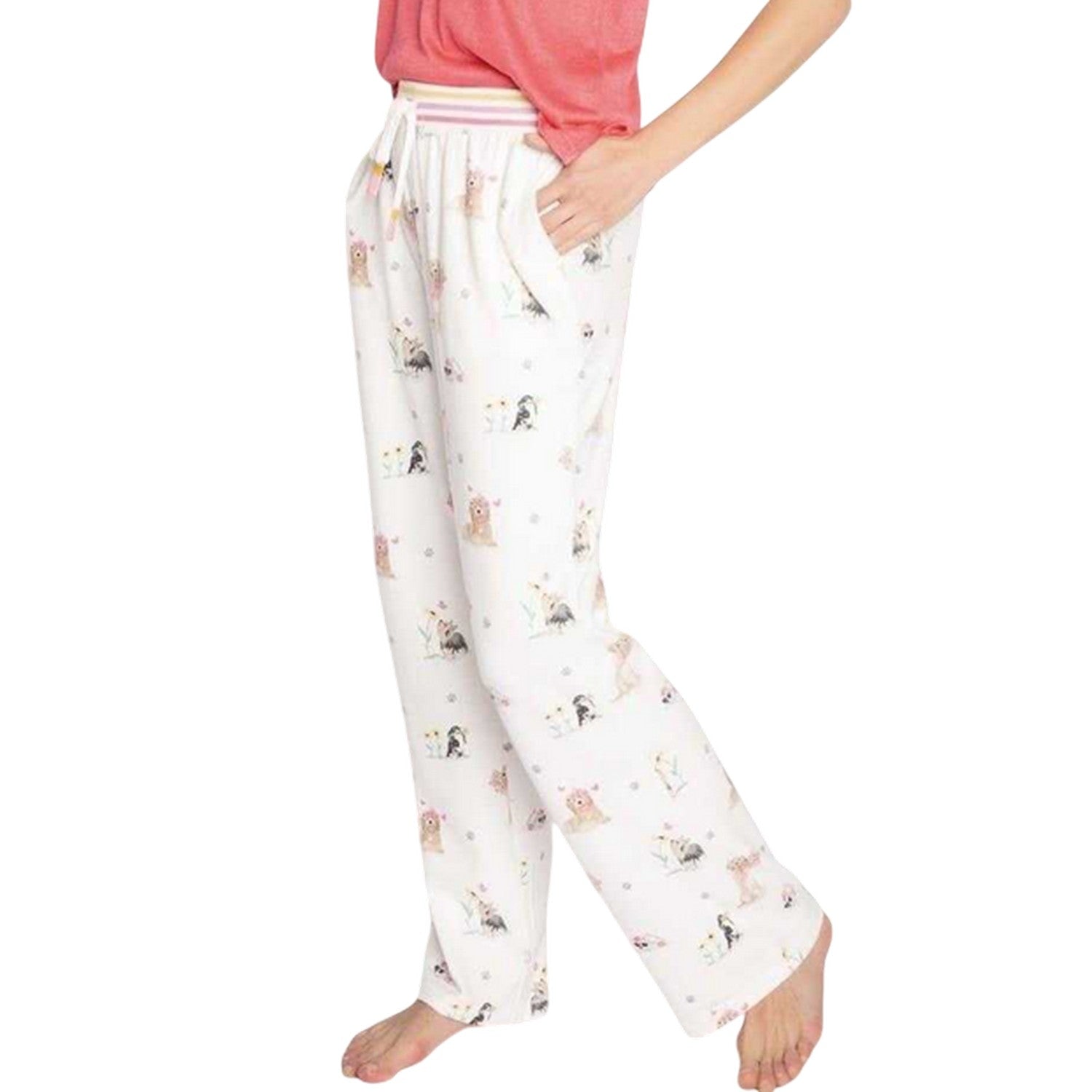 Off White - Lifestyle - PJ Salvage Womens-Ladies Dog Print Lounge Pants