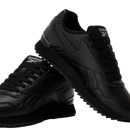 Triple Black - Side - Reebok Childrens-Kids Glideripclip Vegan Leather Trainers