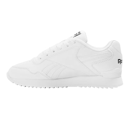 White - Side - Reebok Childrens-Kids Glideripclip Vegan Leather Trainers