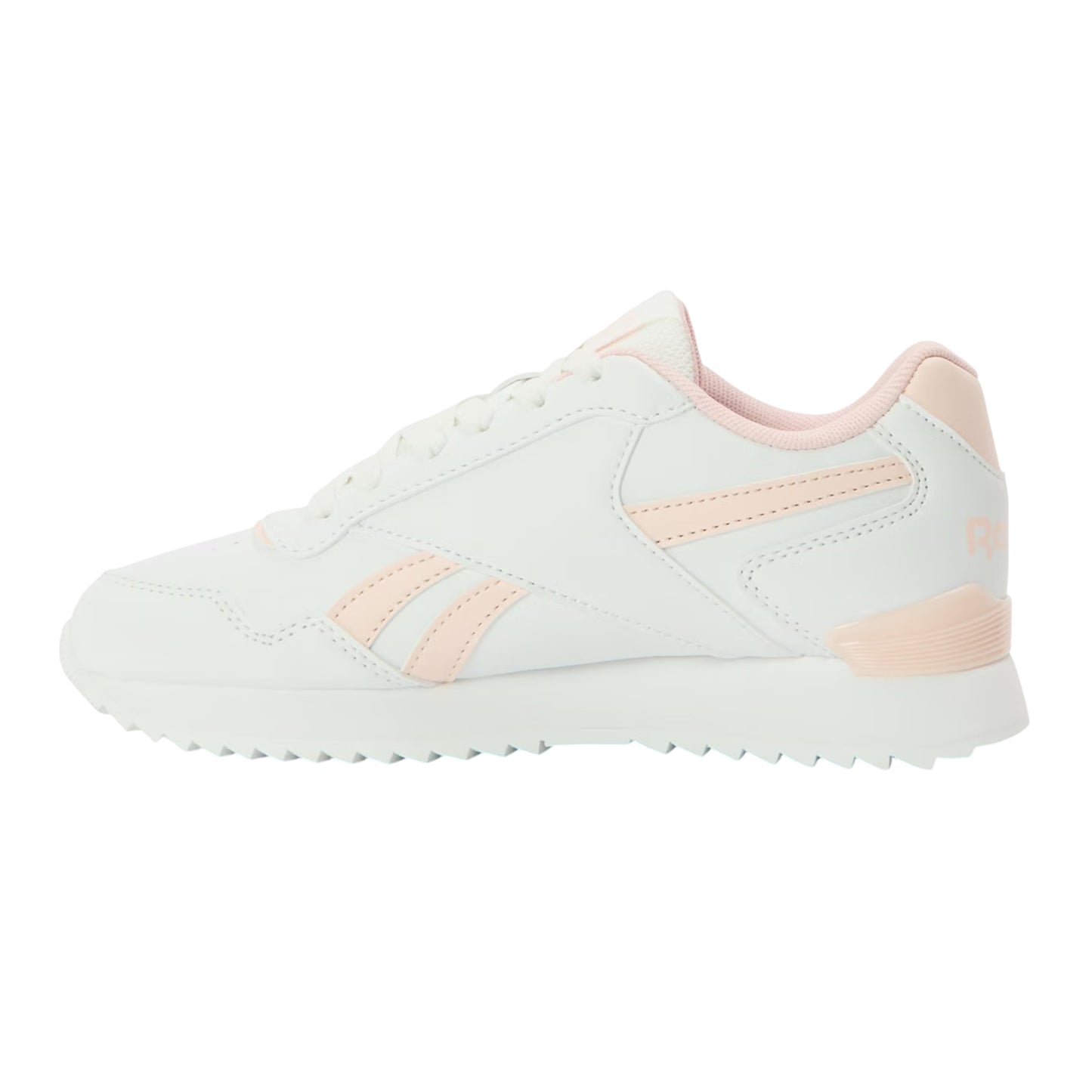 White-Pink - Back - Reebok Childrens-Kids Glideripclip Vegan Leather Trainers