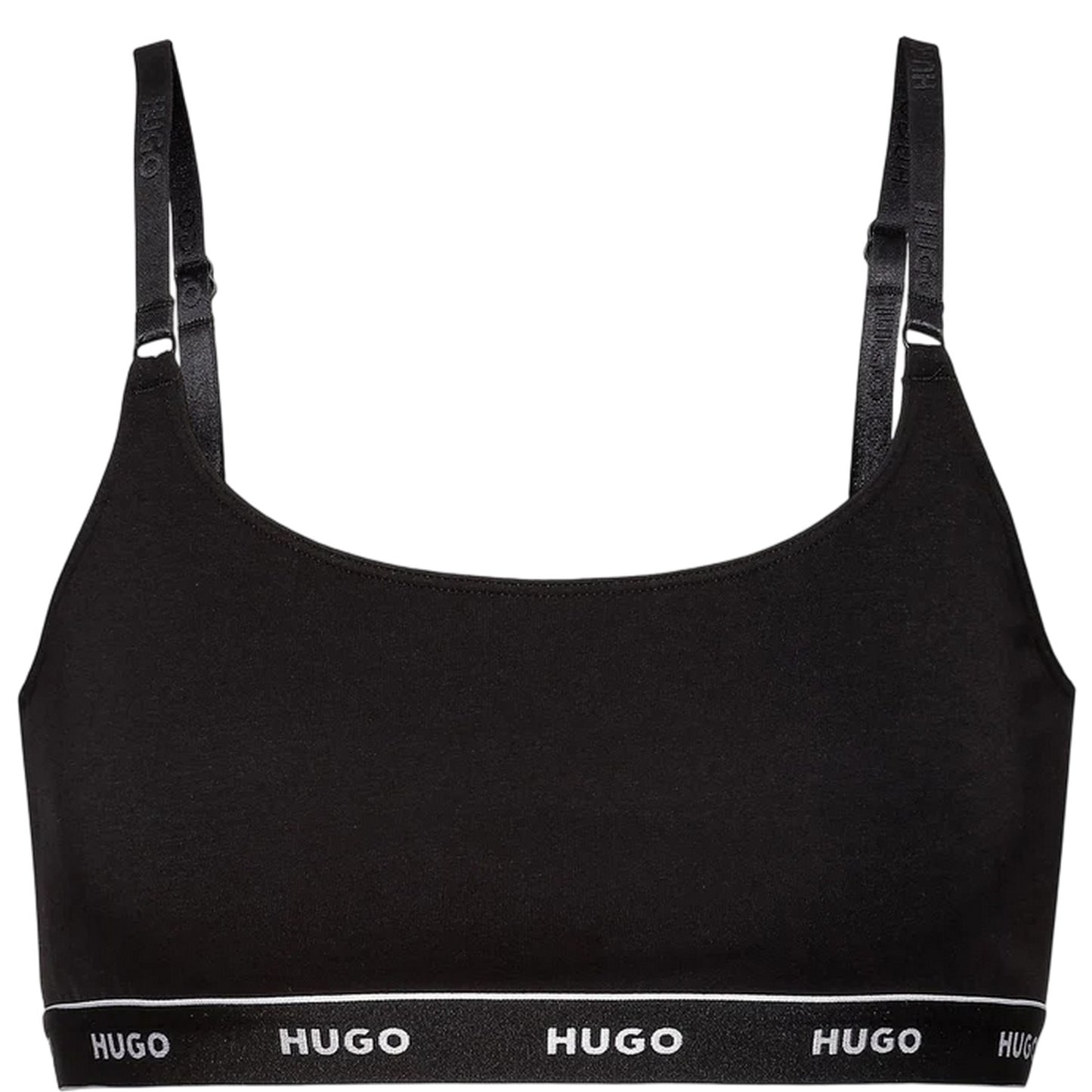 Black-Red - Side - Hugo Womens-Ladies Hearts Bralette (Pack of 2)