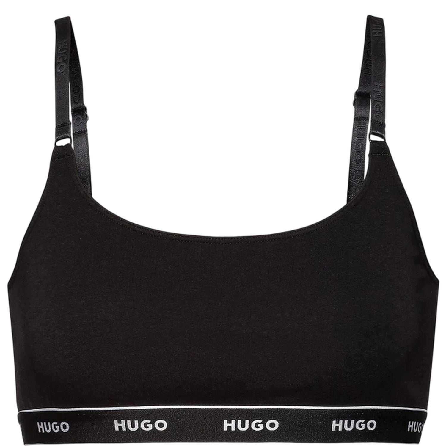 Black-Red - Side - Hugo Womens-Ladies Hearts Bralette (Pack of 2)