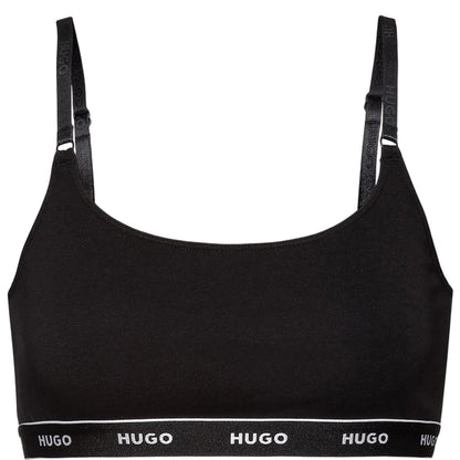 Black-Red - Side - Hugo Womens-Ladies Hearts Bralette (Pack of 2)