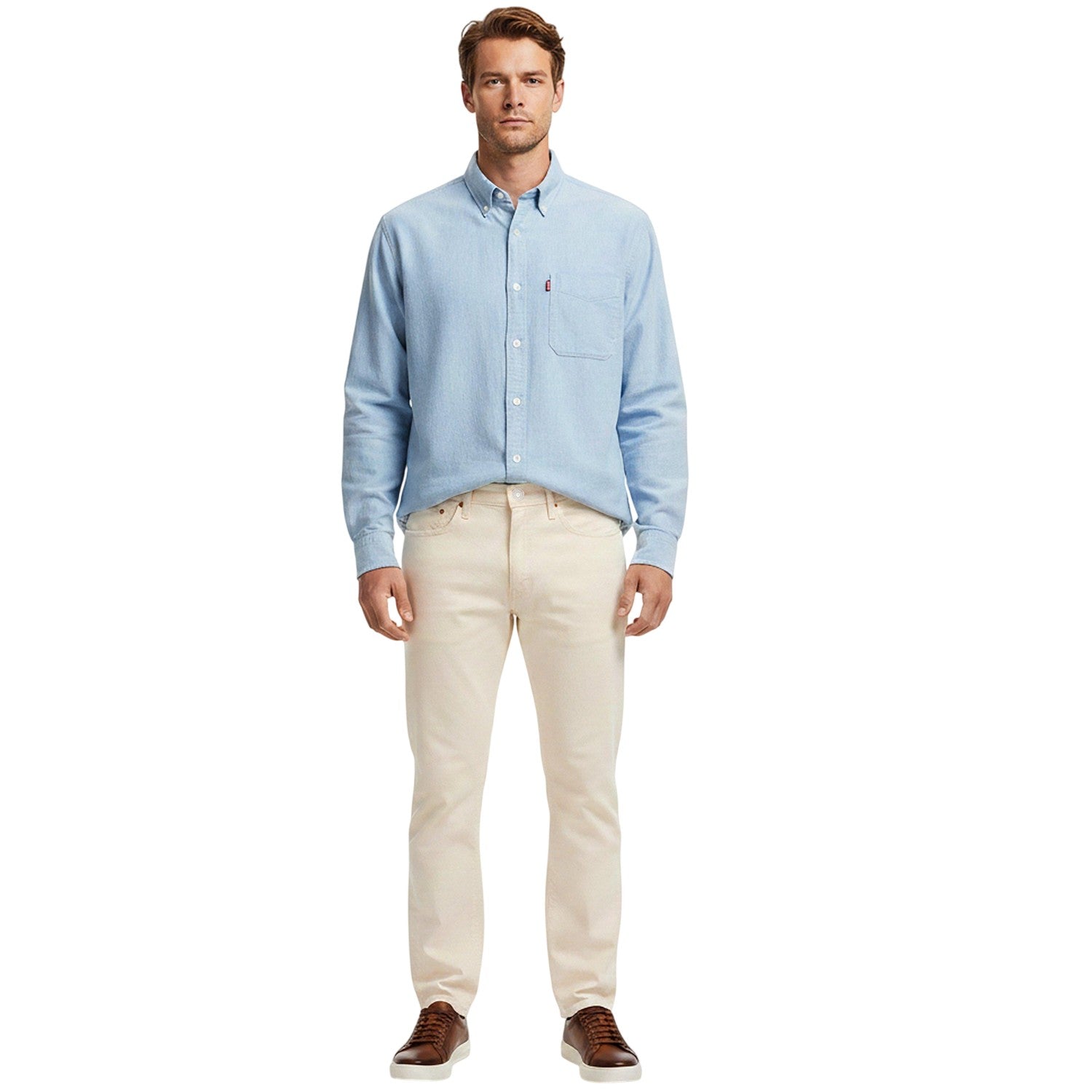 Blank Pages - Lifestyle - Levis Mens 502 Sky Denim 5 Pockets Tapered Jeans
