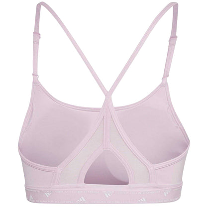 Pink - Back - Adidas Womens-Ladies Light Support Sports Bra