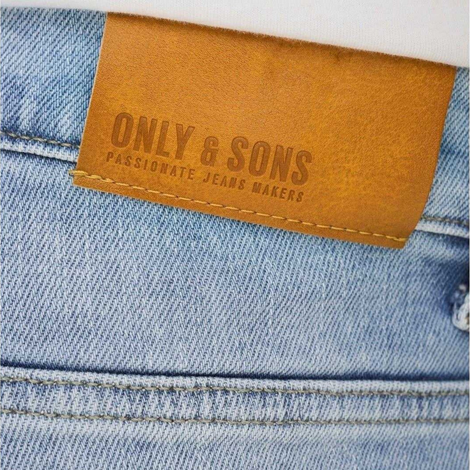 Light Blue - Lifestyle - Only and Sons Mens Tai Logo Tapered Jeans