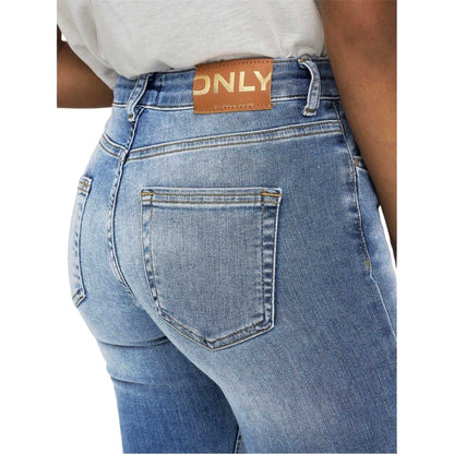 Light Blue - Lifestyle - Only Womens-Ladies Denim Wide Leg Regular Jeans