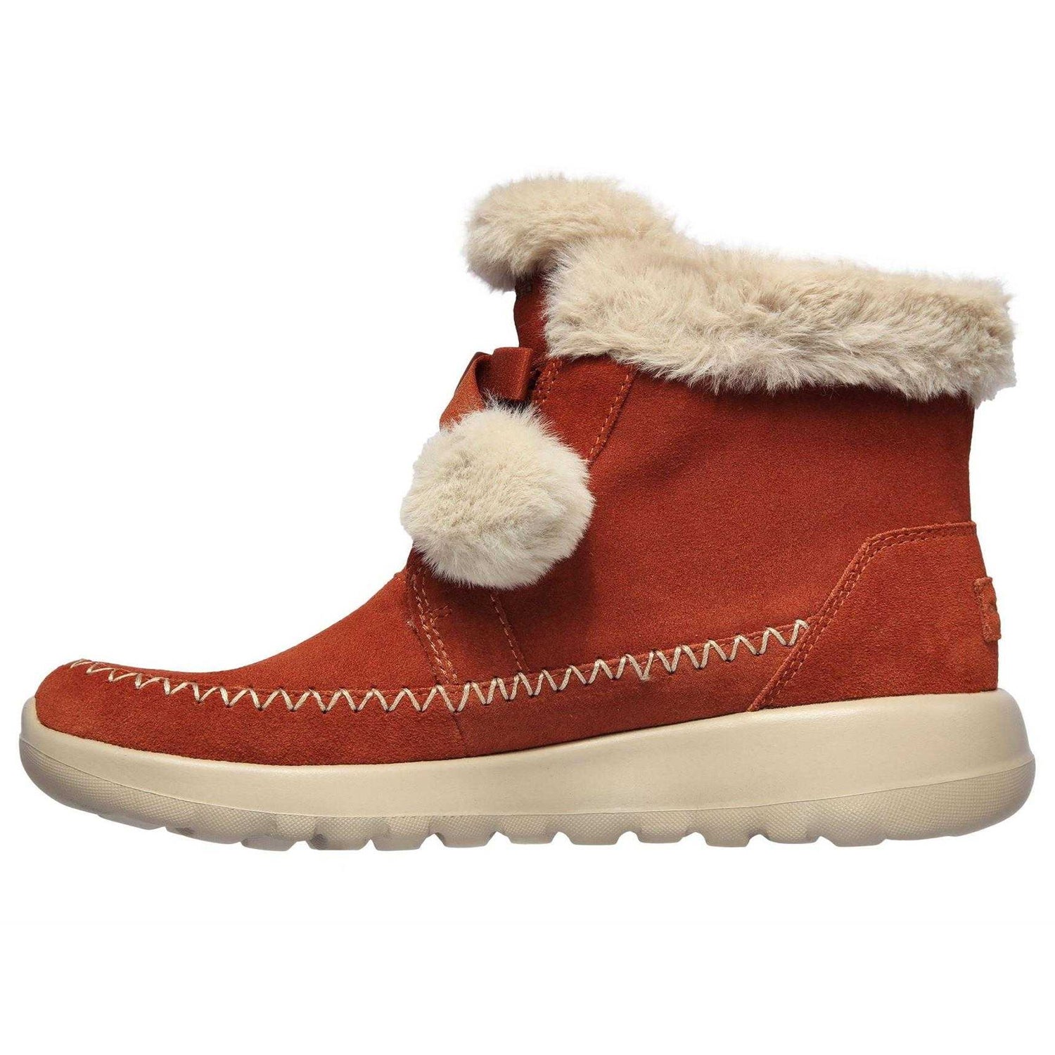Rust - Back - Skechers Womens-Ladies On The Go Joy Suede Winter Boots