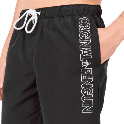 True Black - Side - Original Penguin Mens Logo Swim Shorts