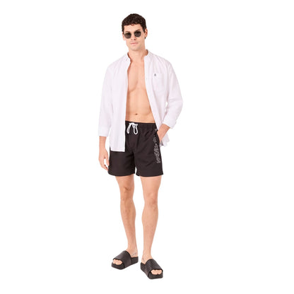 True Black - Lifestyle - Original Penguin Mens Logo Swim Shorts